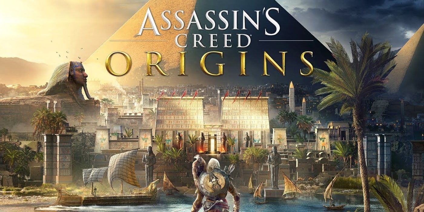 Cover of Assassin's Creed Origins showing ancient Egypt.