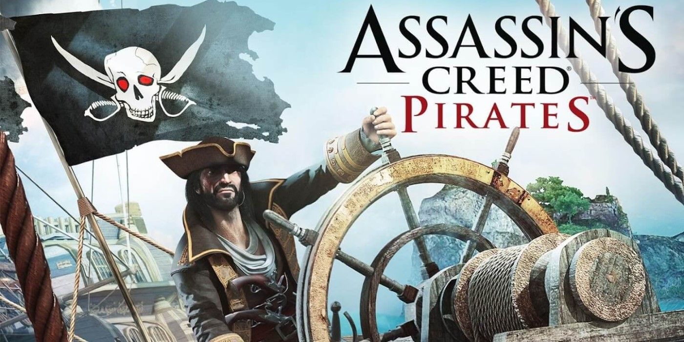 Cover of Assassin's Creed Pirates showing a pirate at the helm.