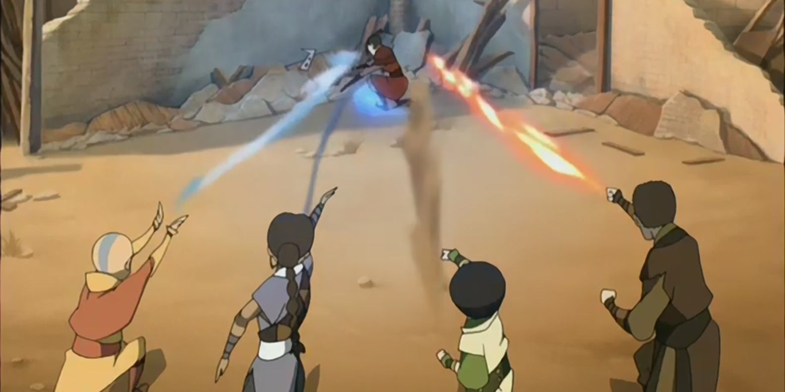 Team Avatar attacking someone