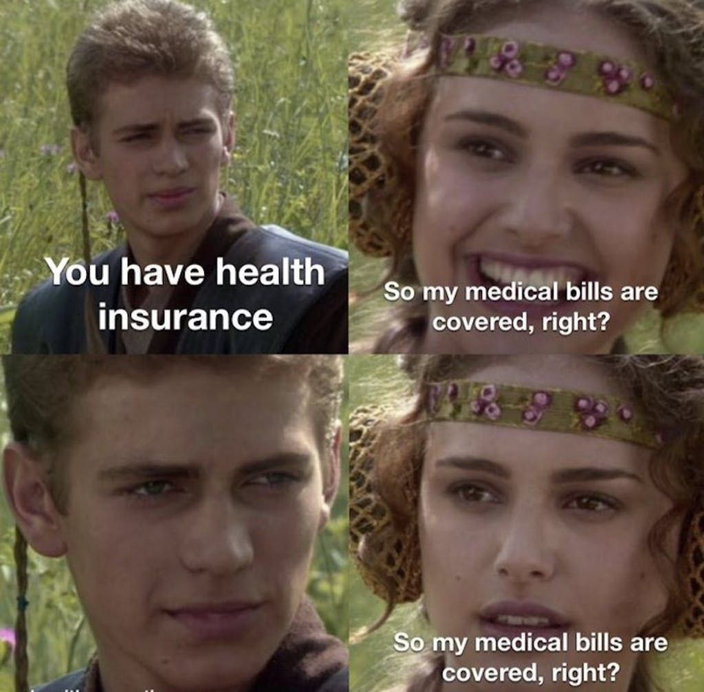 An Anakin and Padme healthcare meme