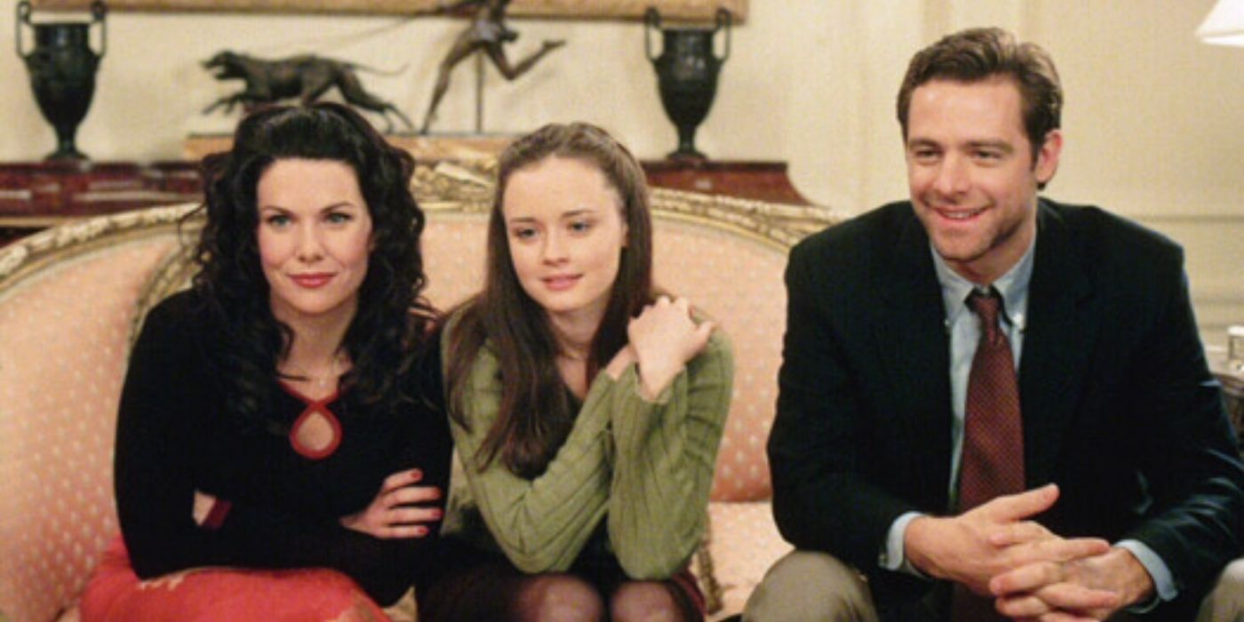 Christopher and Lorelai with Rory on Gilmore Girls