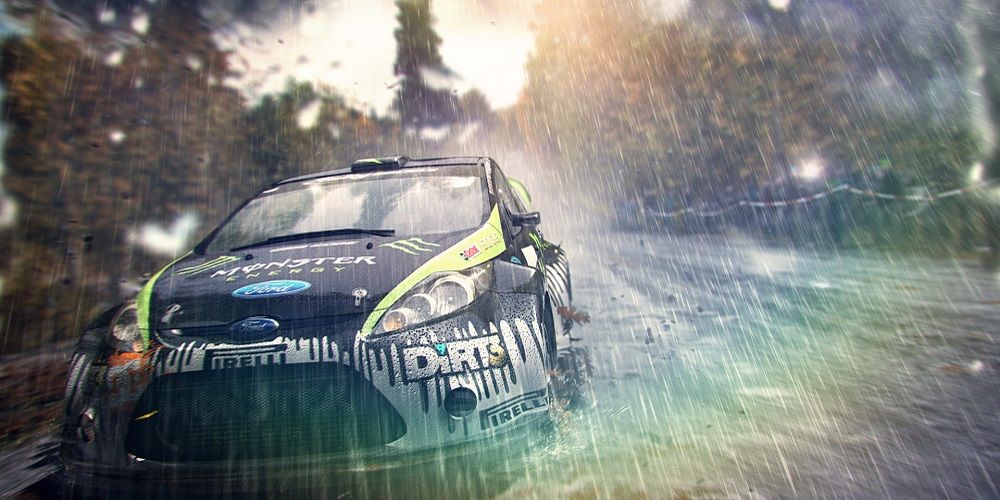 A promotional image for the video game Dirt 3.
