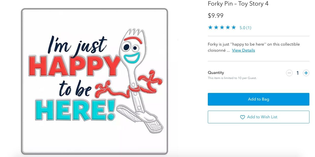 forky toy story 4 disney limited edition pin