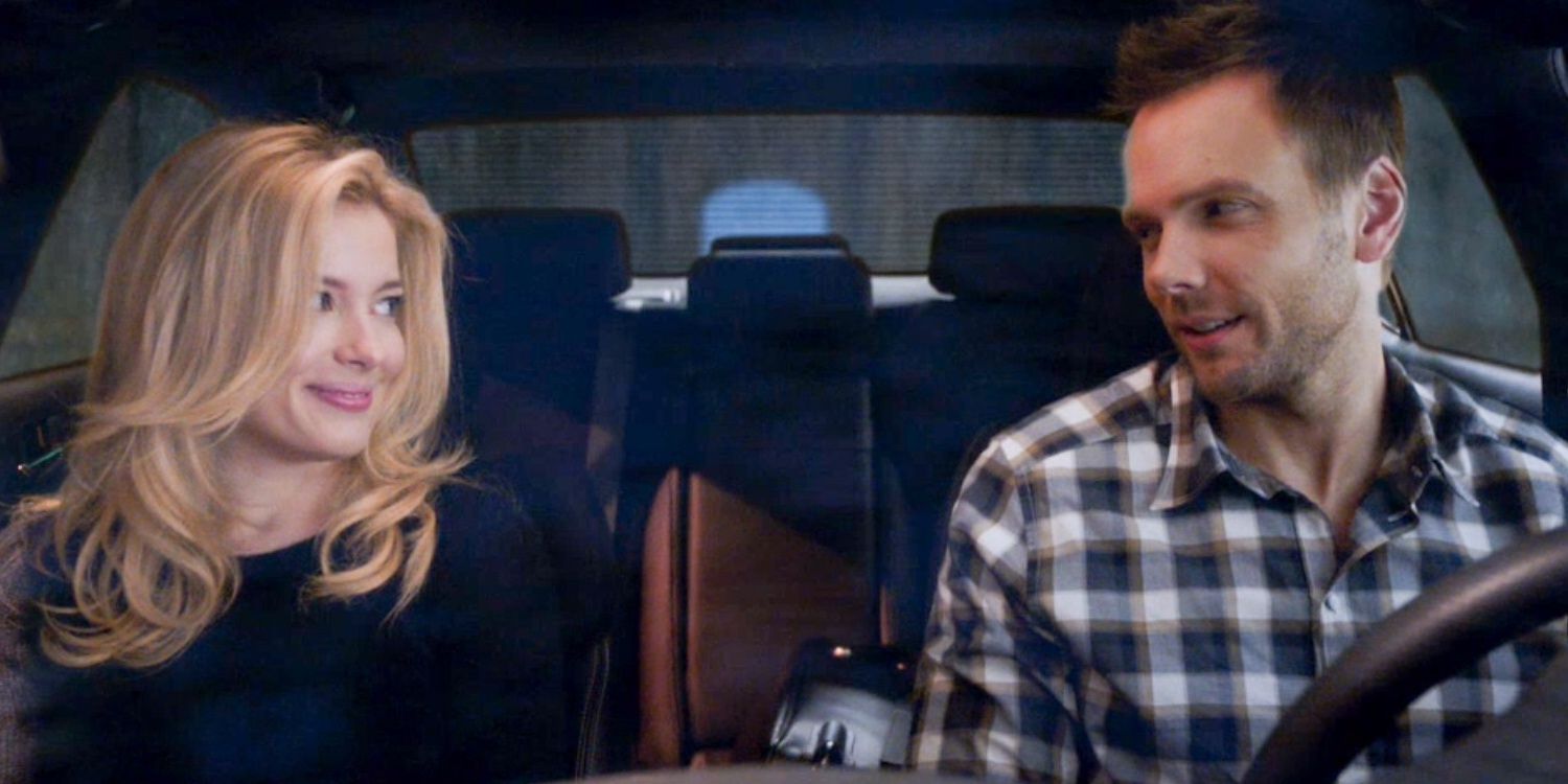 Jeff and Britta talking in the car in Community