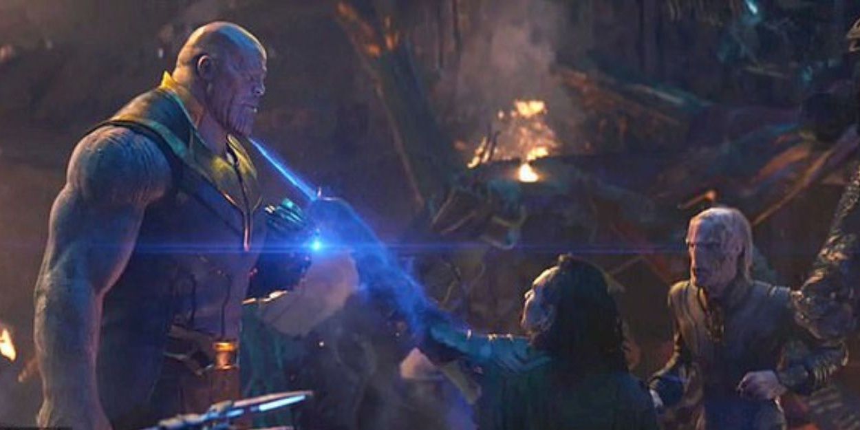 Thanos stops Loki's blade in Infinity War