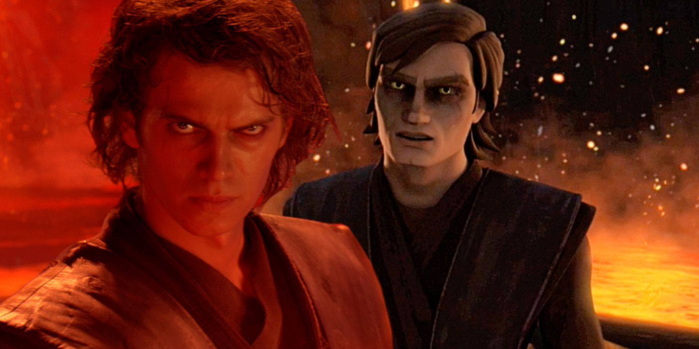 Anakin Skywalker in Revenge of the Sith and Star Wars The Clone Wars