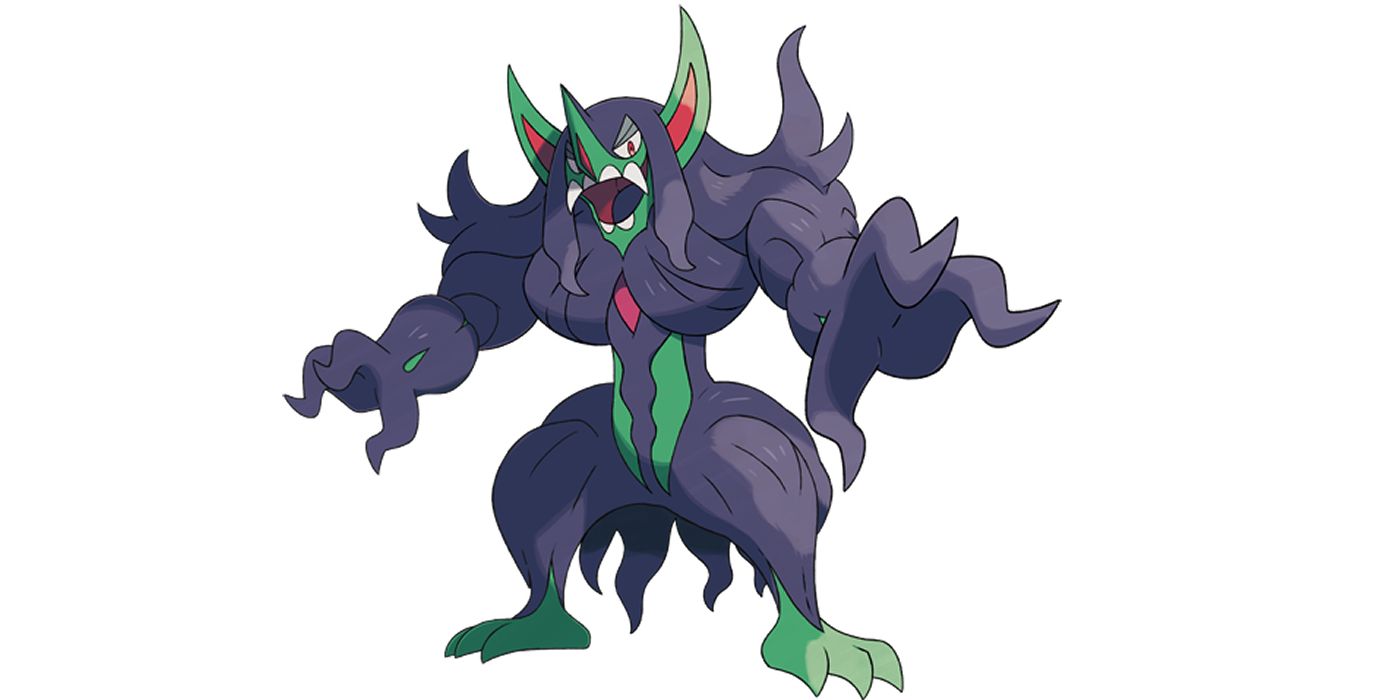 Grimmsnarl standing against a white background in Sword and Shield.