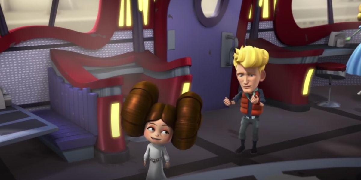 Princess Leia at Dex's Diner in Star Wars Detours