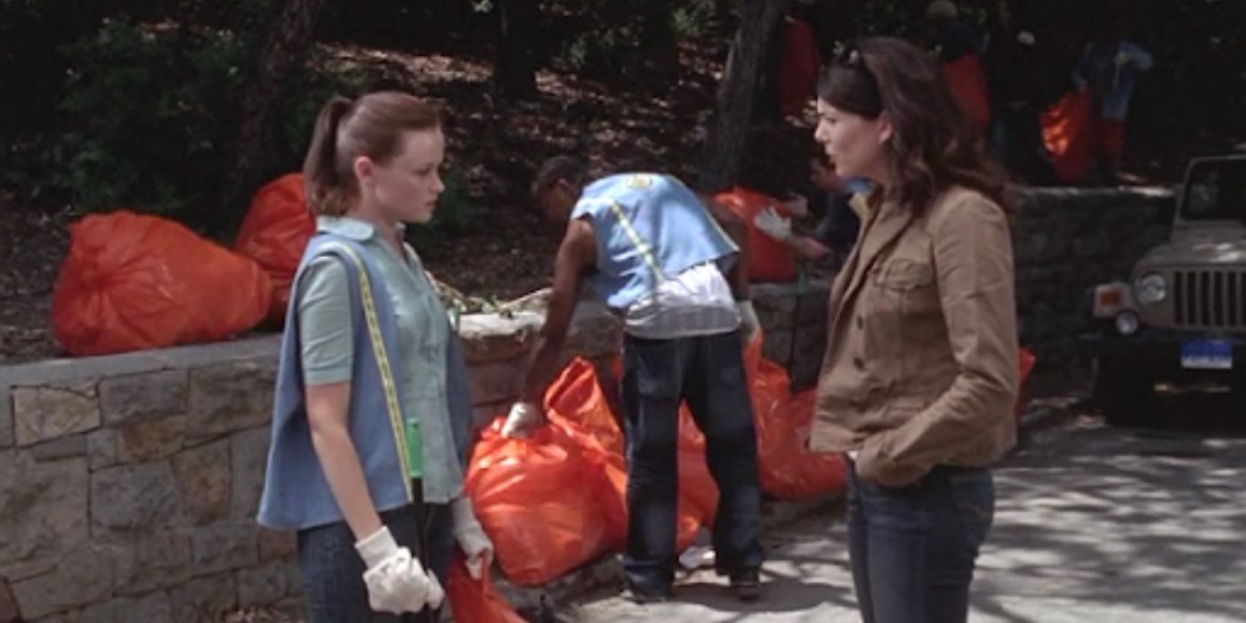 Rory and Lorelai talk while Rory does community service