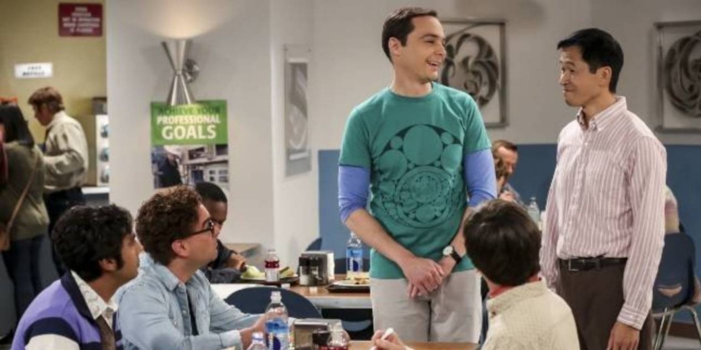 Sheldon laughing with Tam on TBBT