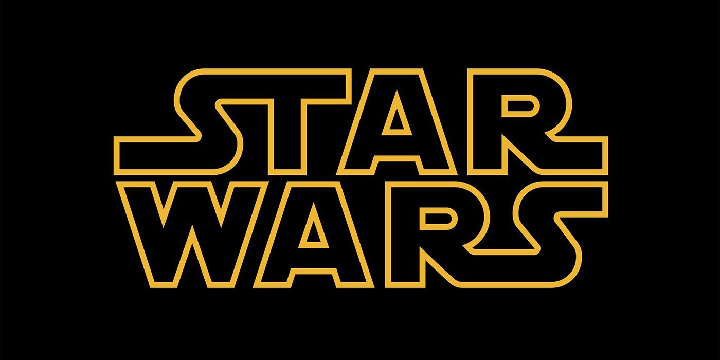 The bold yellow letters of the Star Wars logo.