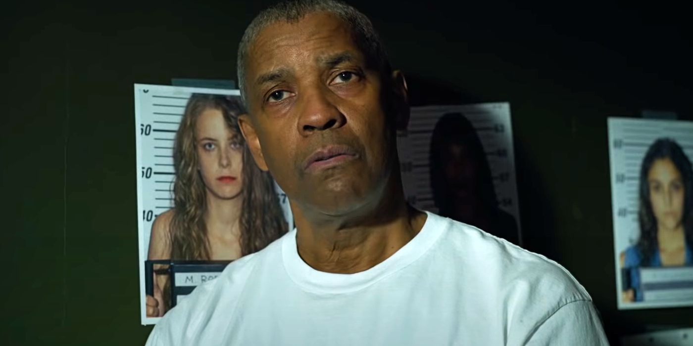 Deacon stands in front of photos of female suspects in The Little Things