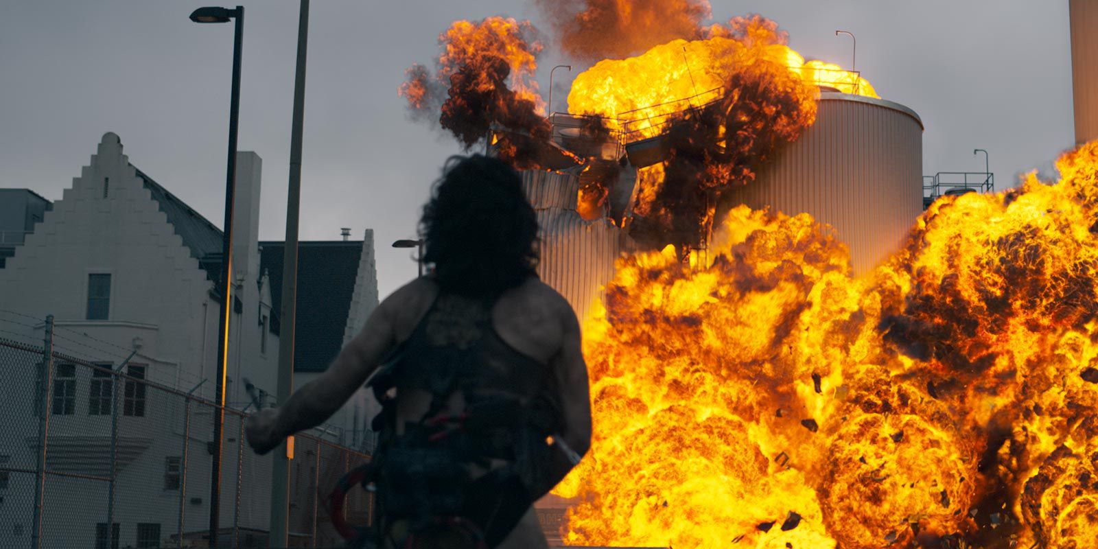 Ezra Miller as the Trashcan Man blowing up the oil tankers in Powtanville, Indiana.