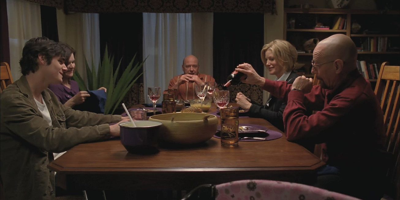 the whites and the schraders have dinner shotgun breaking bad