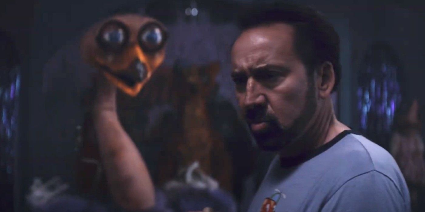 Nic Cage prepares to fight an animatronic in Willy's Wonderland