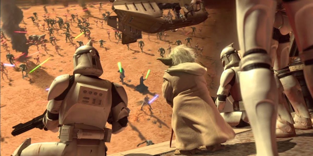 yoda infantry transport the battle of geonosis star wars attack of the clones