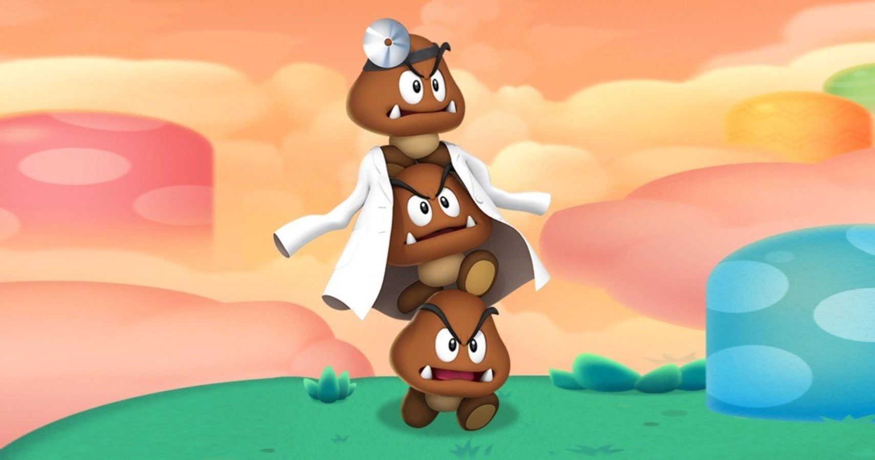 Three Goombas in a lab coat.