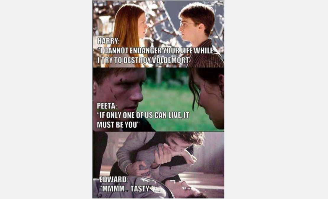 Hunger Games vs. Harry Potter vs. Twilight Meme