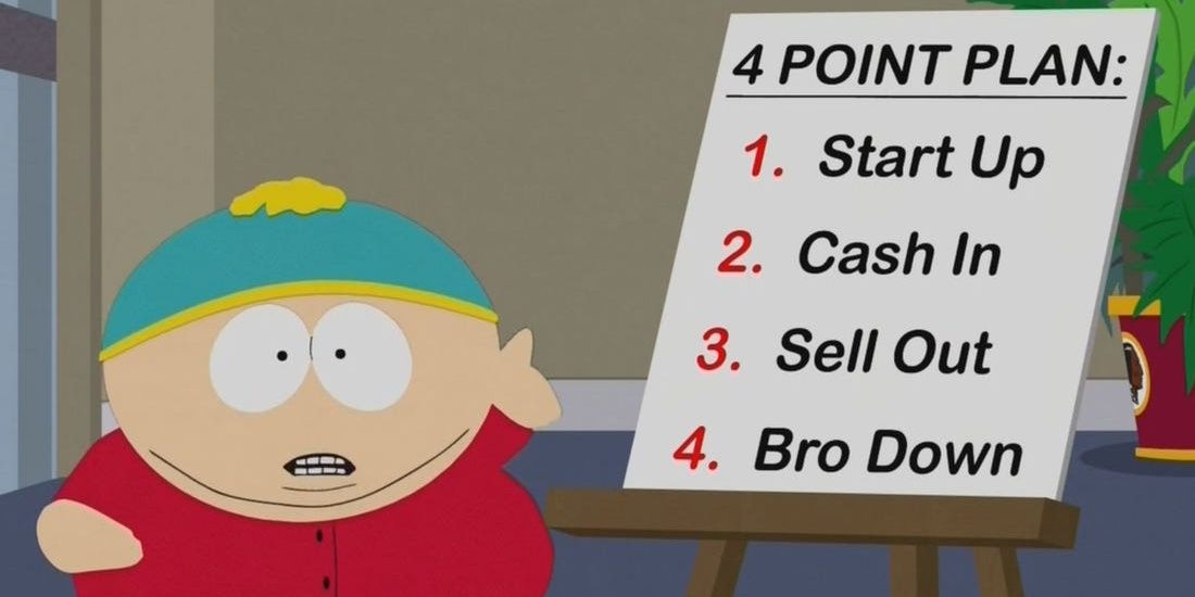 Cartman giving a presentation.