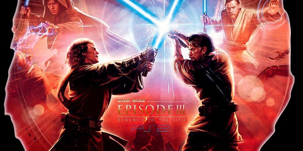 Star Wars: Revenge of the Sith PS2 cover art showing Obi-wan and Anakin's lightsaber battle