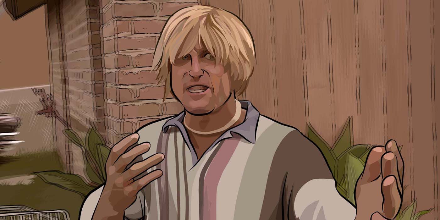 An animated Woody Harrelson in A Scanner Darkly.