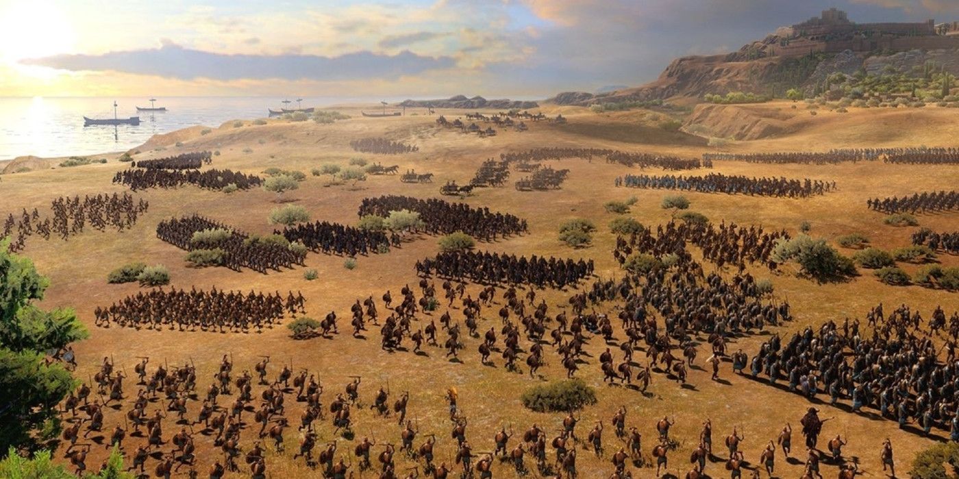 Two armies square off in A Total War Saga: Troy