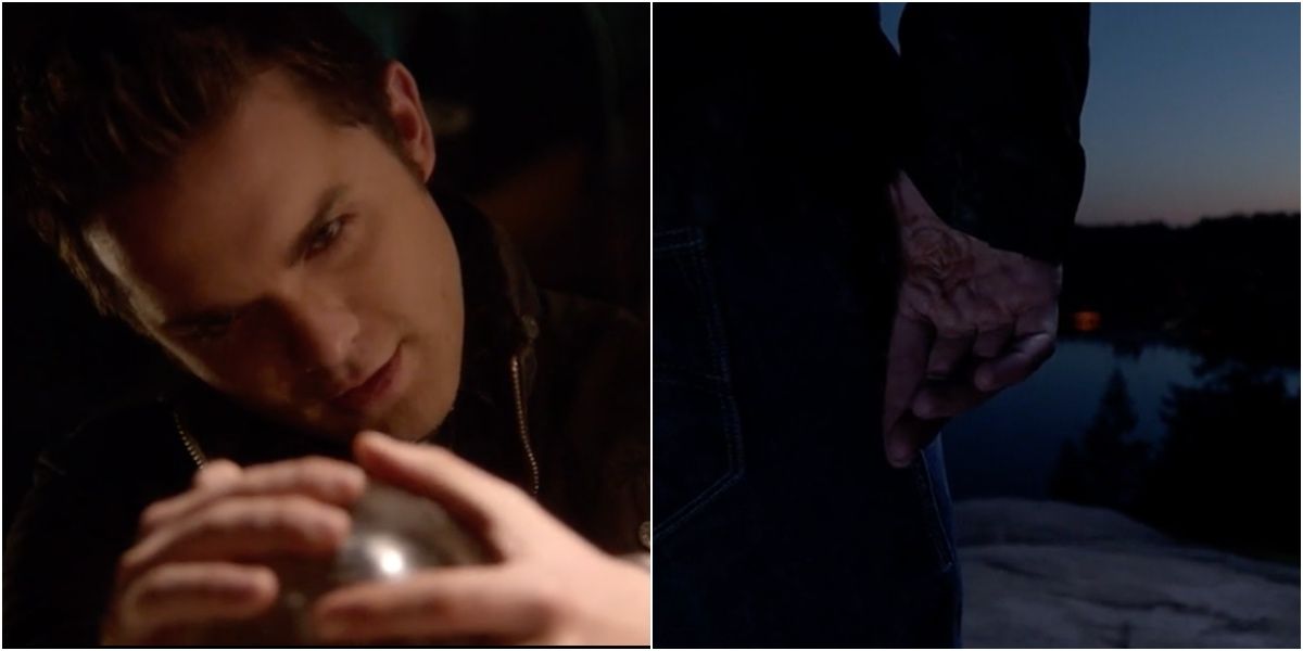 Adam and crystal skull and Balcoin symbol in final episode of The Secret Circle 