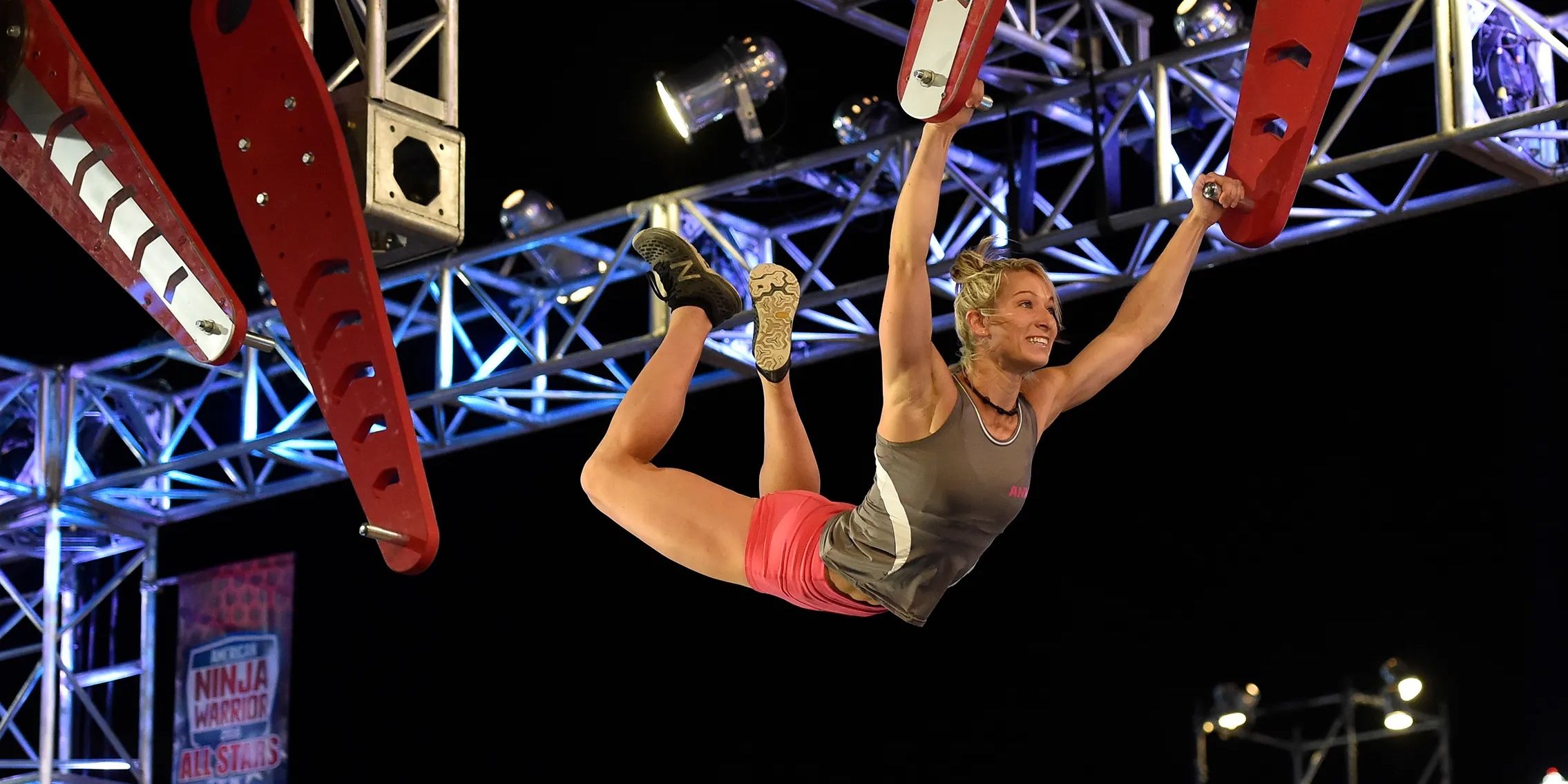 Jessie Graff swinging backwards