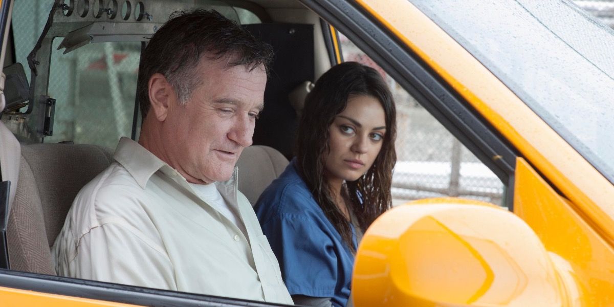 Henry and Sharon in a cab in The Angriest Man In Brooklyn