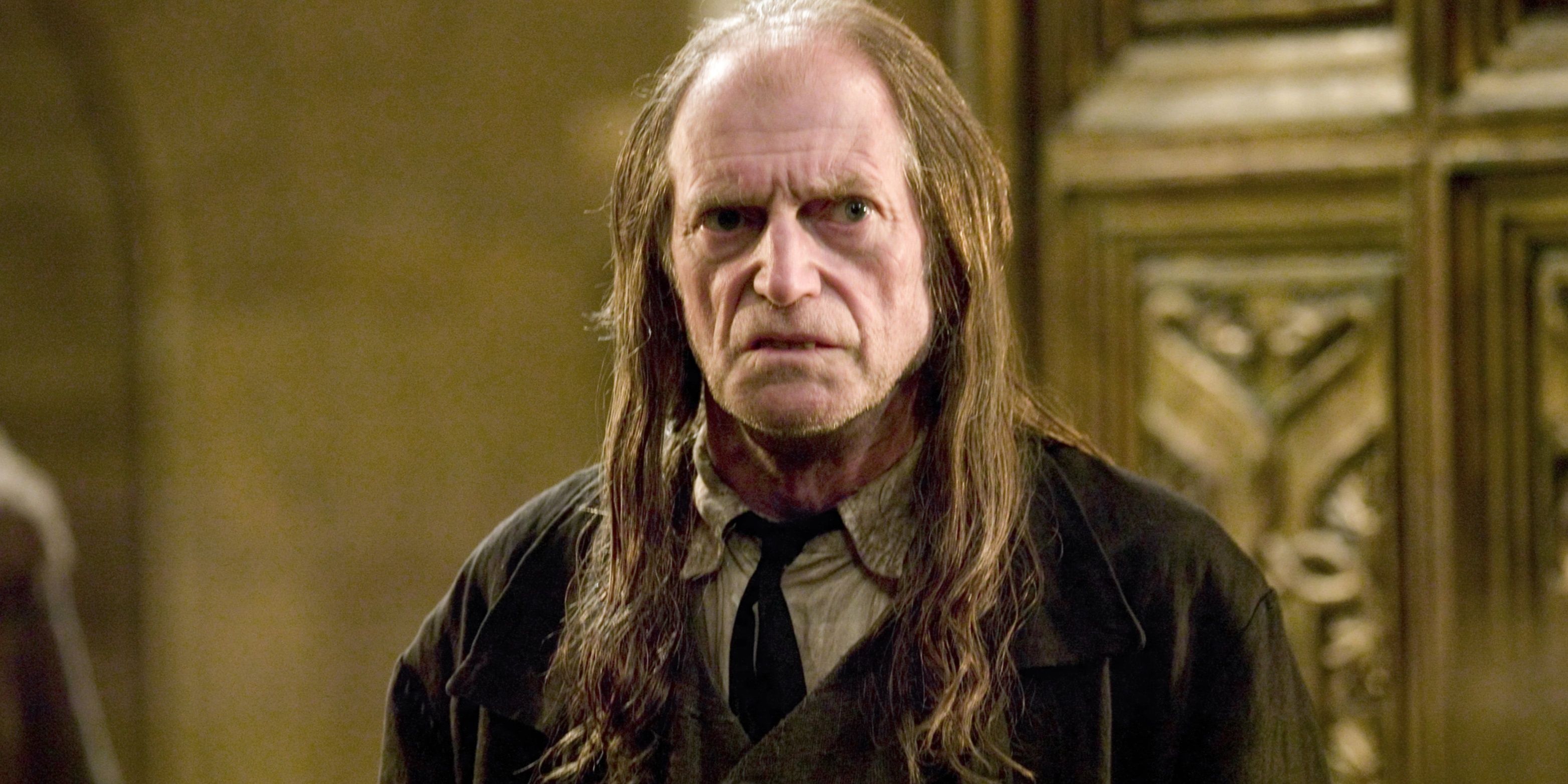 Argus Filch in the Harry Potter movies.