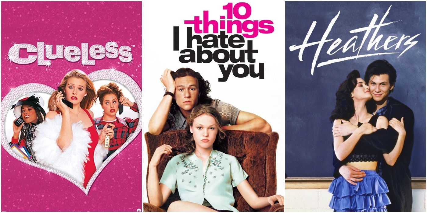 Movie Posters for Clueless, 10 Things I Hate About You, and Heathers