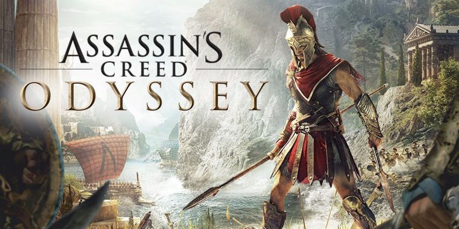 An armored soldier holding a spear in Ubisoft's Assassin's Creed Odyssey