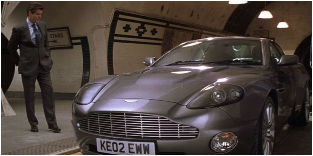 Bond checks out the Aston Martin V12 Vanquish