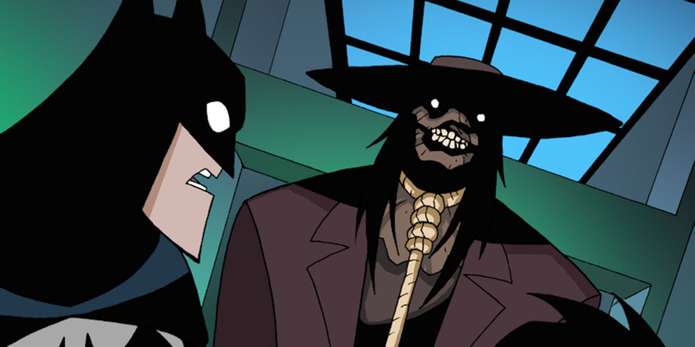 Batman encontrando o Espantalho em The New Batman Adventures Comic