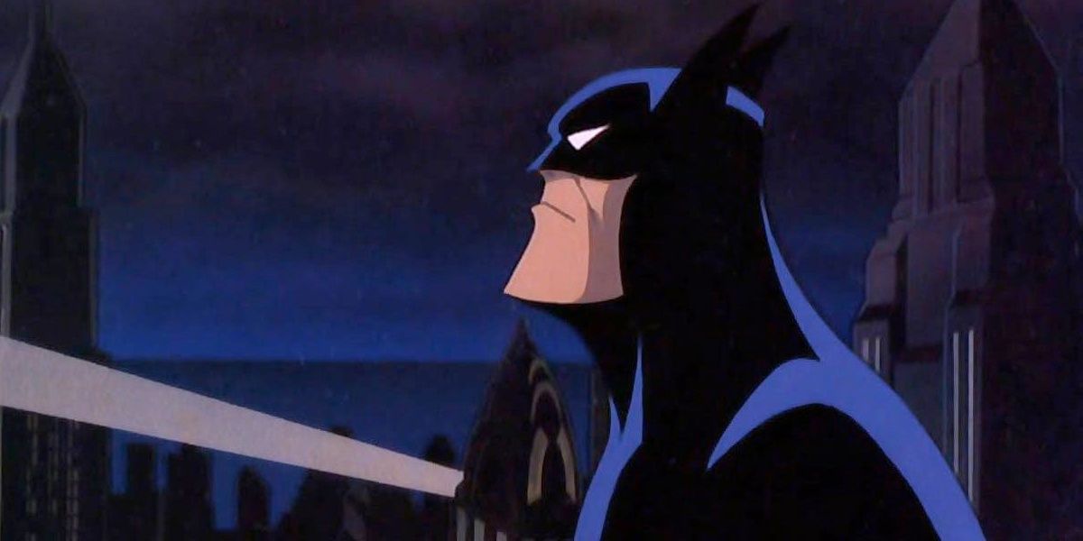 Batman looks up from Mask of the Phantasm