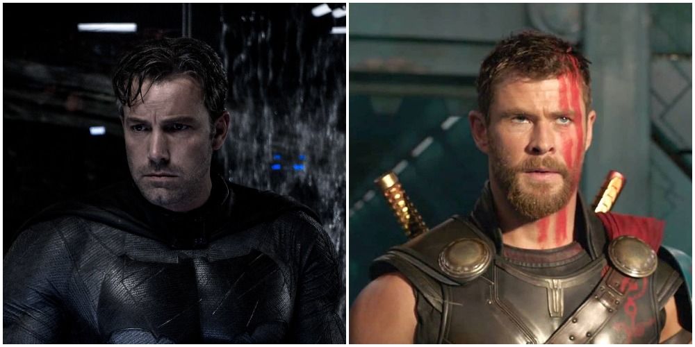 Ben Affleck as Batman and Chris Hemsworth as Thor