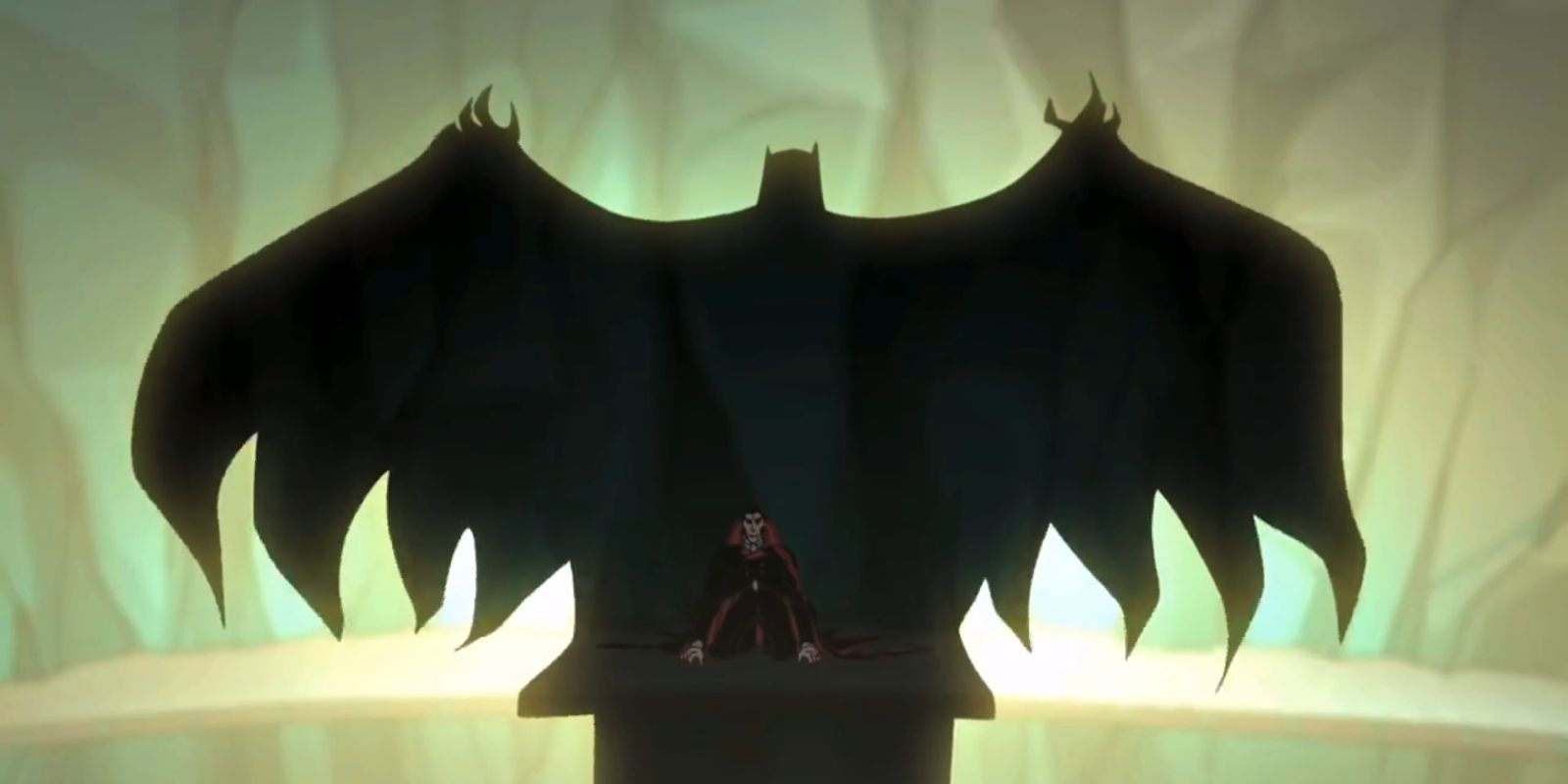 Batman's Shadow Enveloping Dracula - The Batman VS Dracula