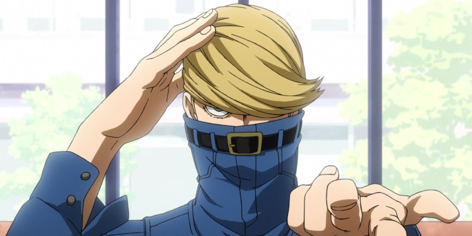 close up of best jeanist with hand on his head