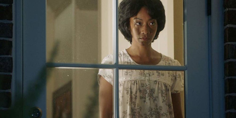 Betty Gabriel playing the housekeeper Georgina in Get Out