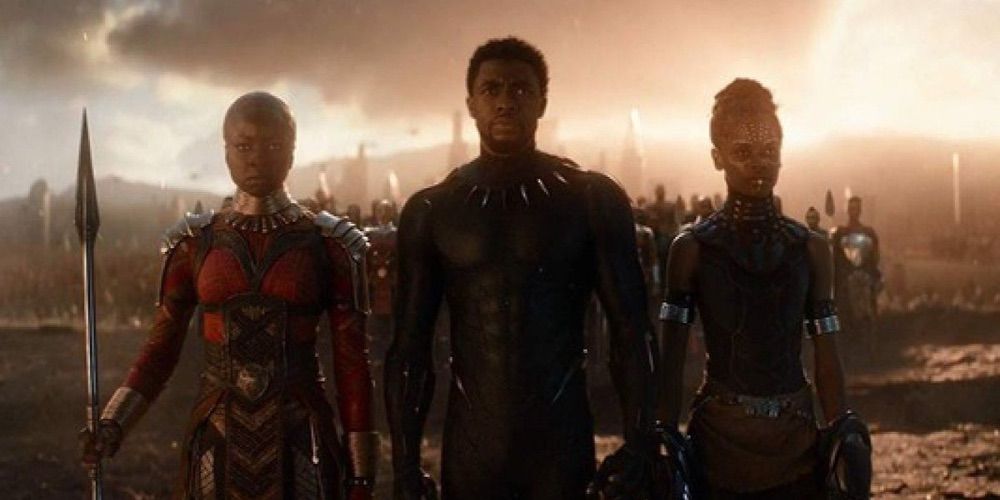 Black Panther, Okoye, and Shuri in Avengers Endgame