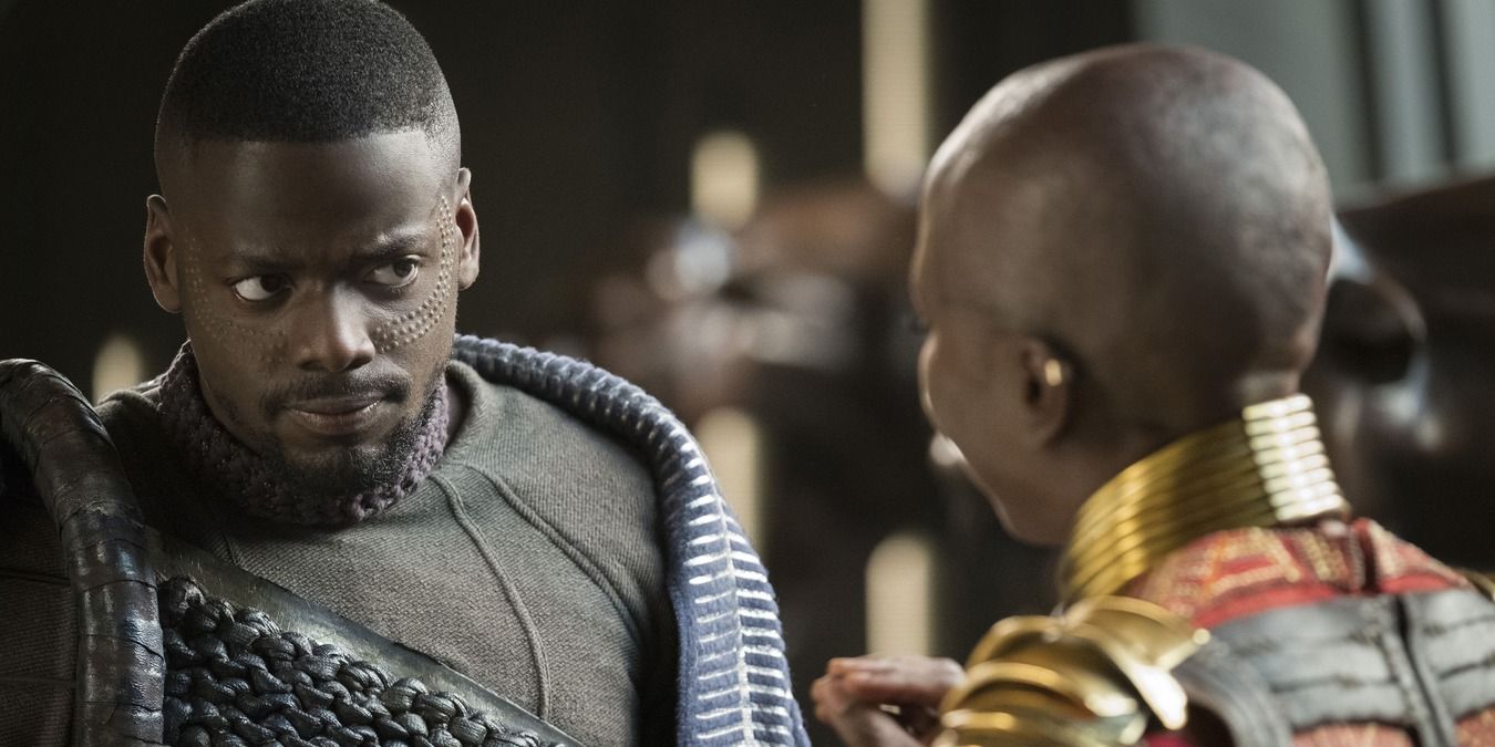 W'Kabi listens to Okoye in Black Panther