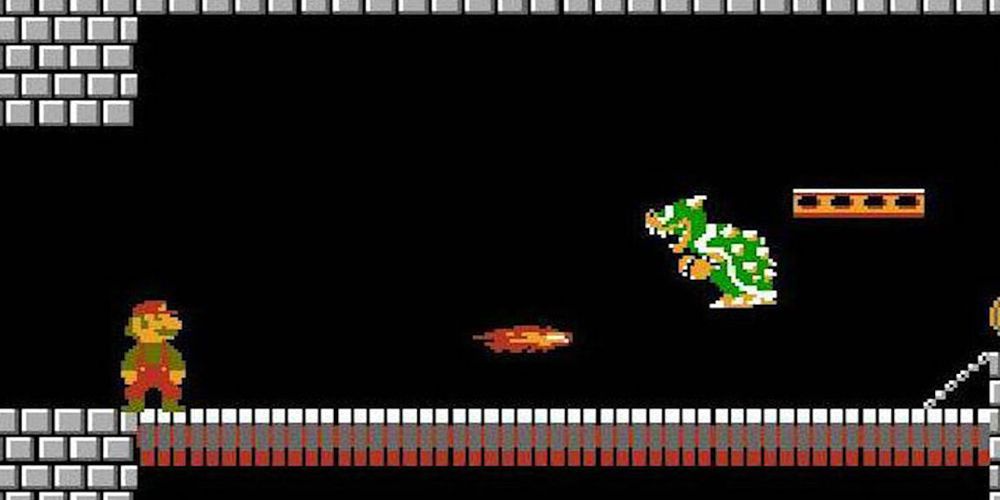 Mario versus Bowser in the final Mario level