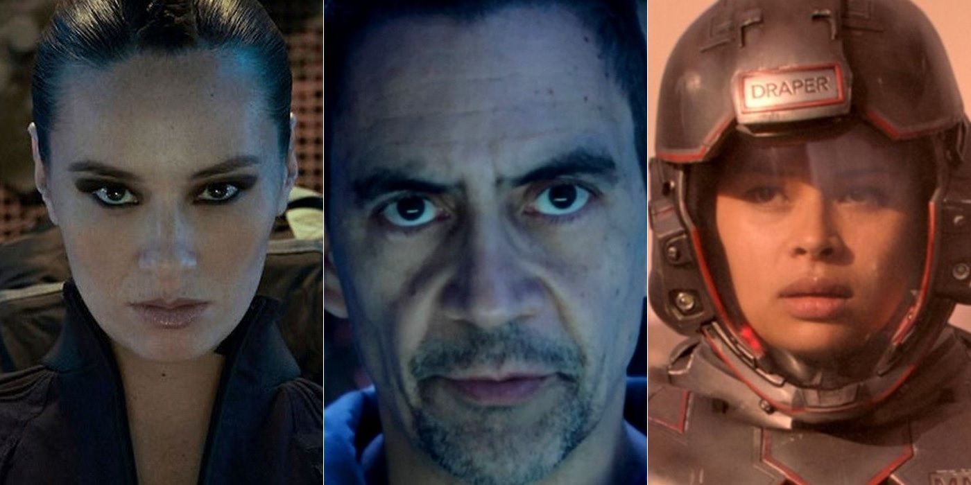 Cara Gee as Drummer, Jose Zuniga as Bull and Frankie Adams as Bobbie in The Expanse