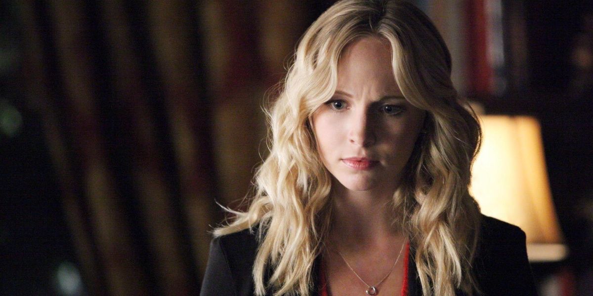 Caroline Forbes looking concerned in The Vampire Diaries