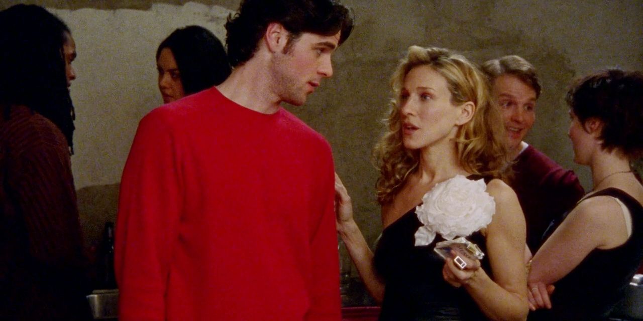 Carrie with Sean, played by Eddie Cahill, in Sex and the City episode Boy, Girl, Boy, Girl