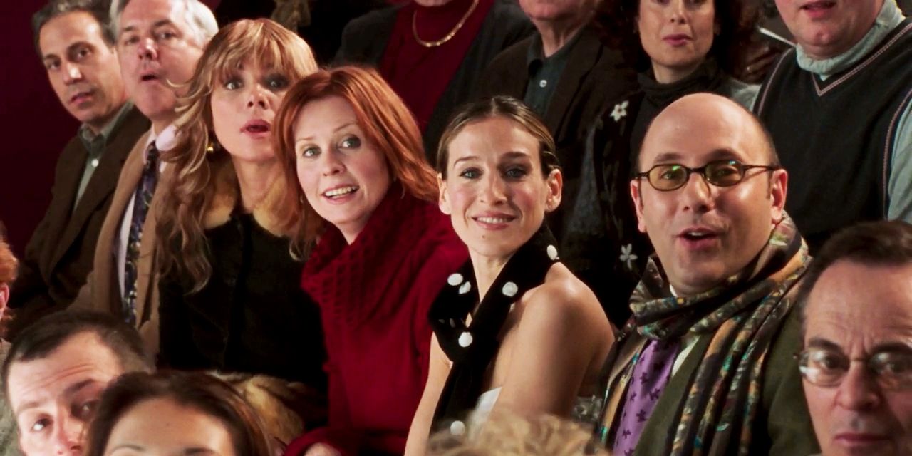 Carrie with friends at dog show in Sex and the City season 6 episode 17