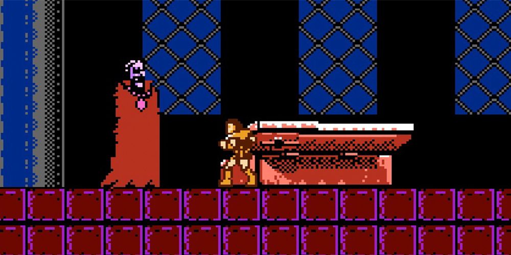 Simon faces off with Dracula in Castlevania 2