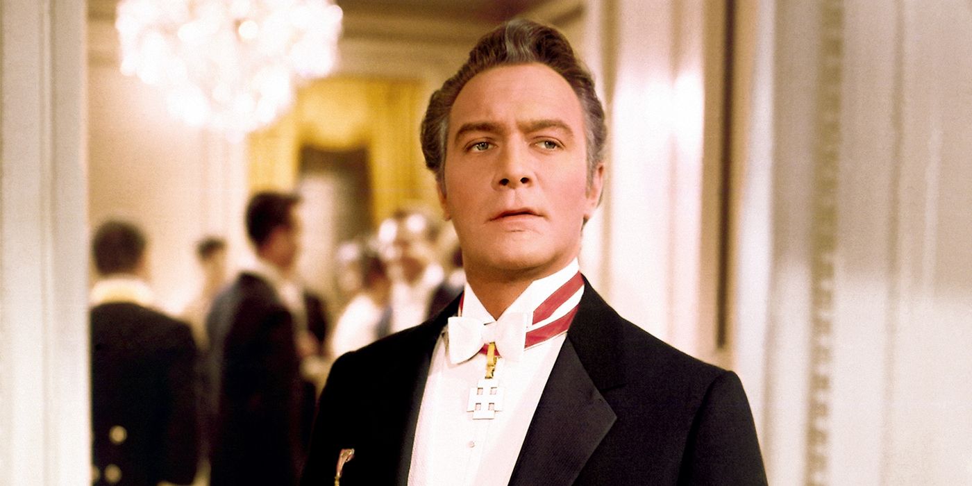 Captain Von Trapp is dressed in a tuxedo at a party in The Sound of Music