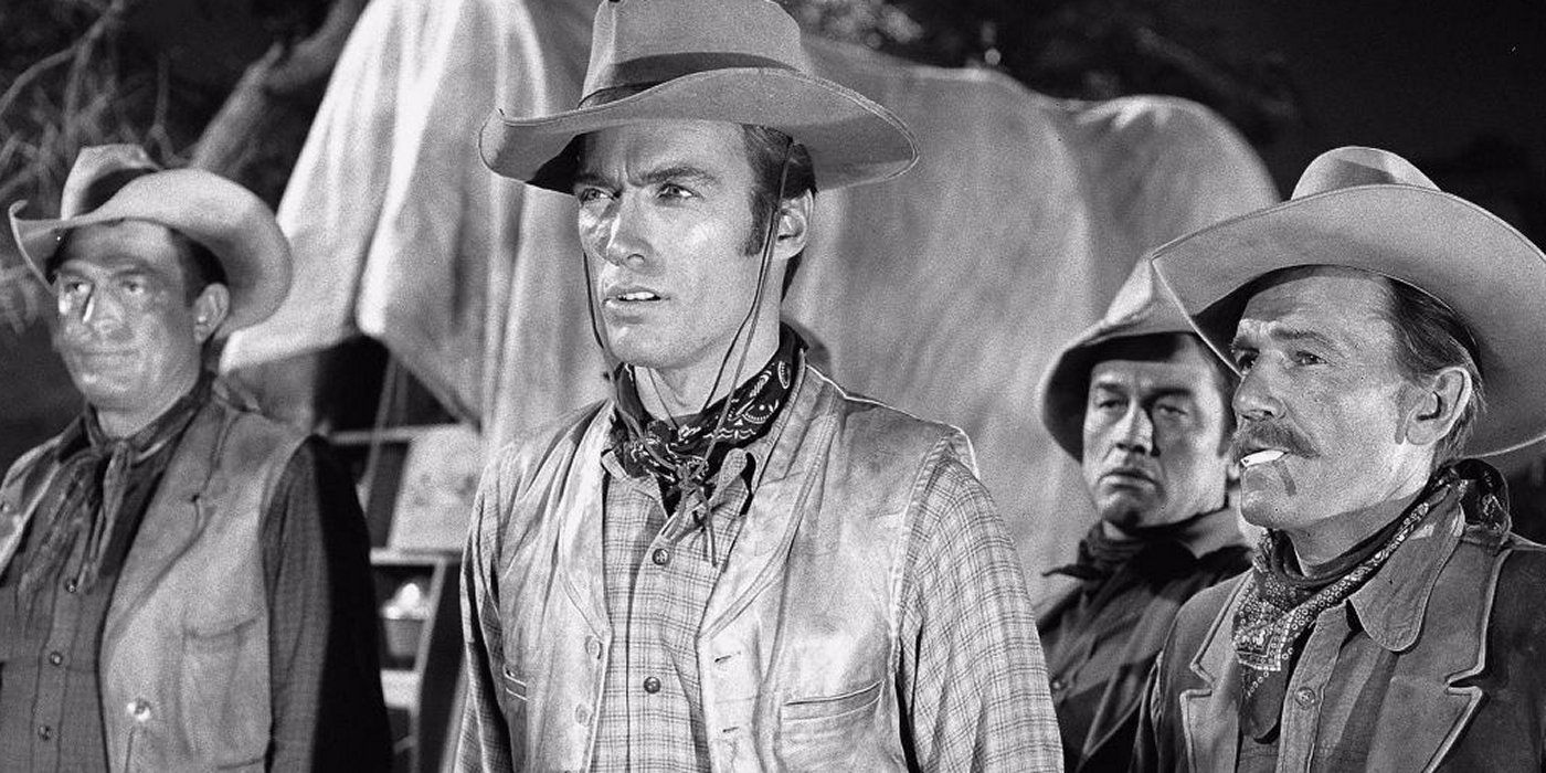 Clint Eastwood in a cowboy hat in Rawhide