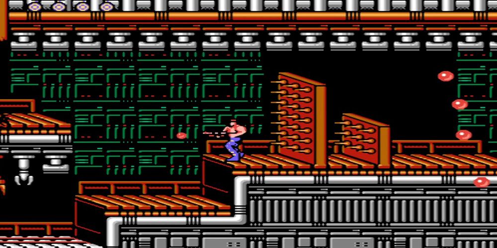 Gameplay for Contra showing stage 7